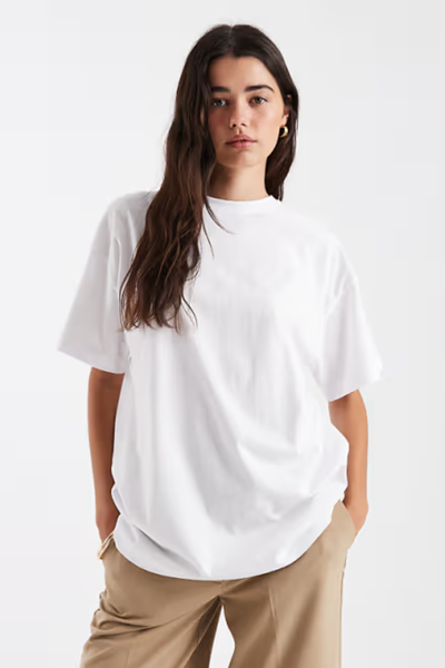 Crew Neck Oversize Basic T-Shirt White