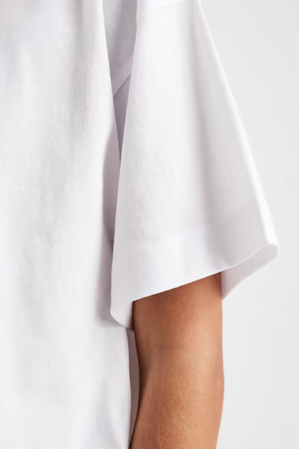 Bisiklet Yaka Oversize Basic T-Shirt Beyaz