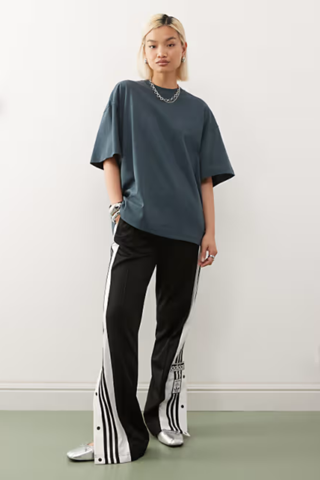 Bisiklet Yaka Oversize Basic T-Shirt Lacivert