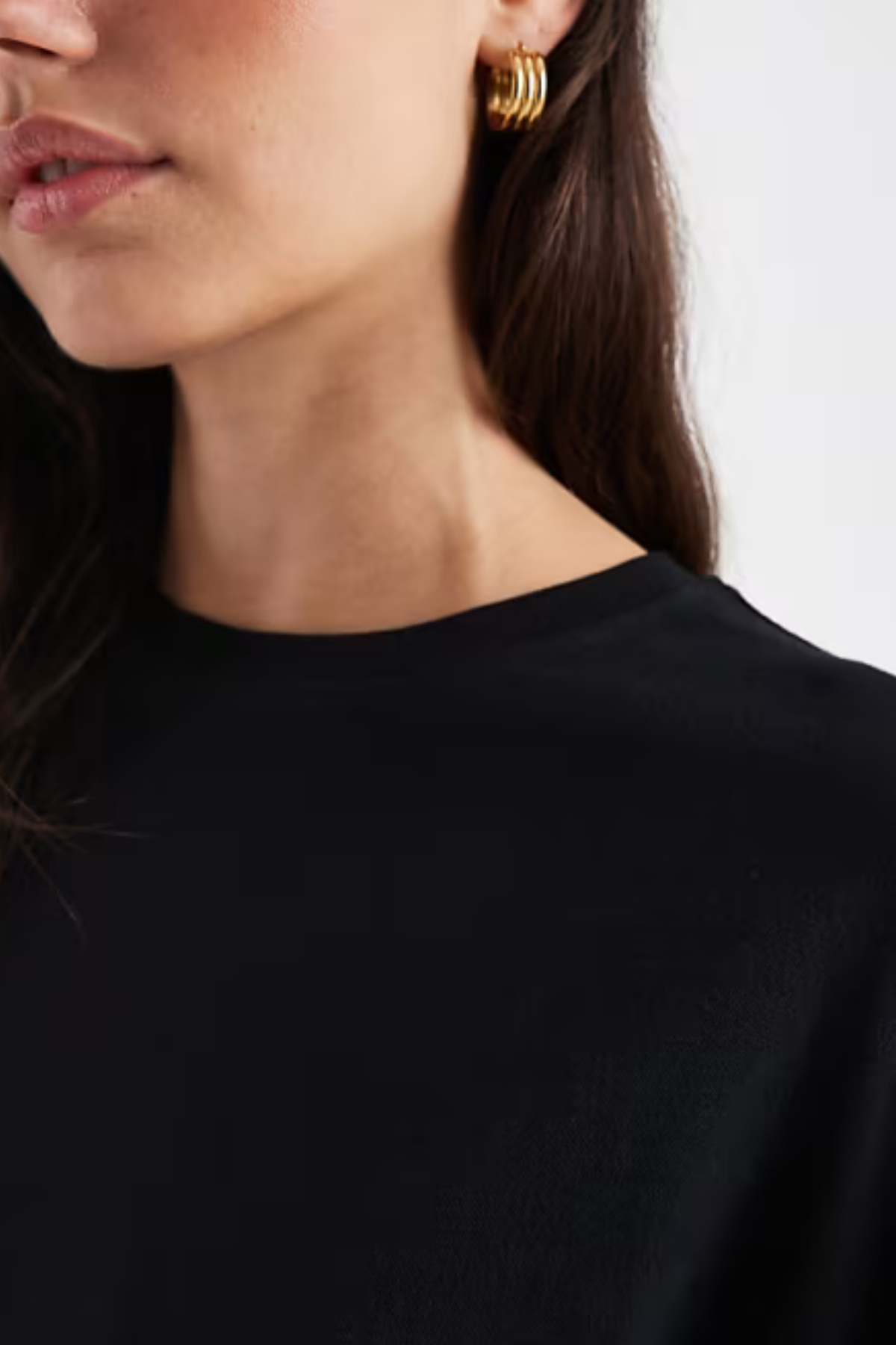 Bisiklet Yaka Oversize Basic T-Shirt Siyah