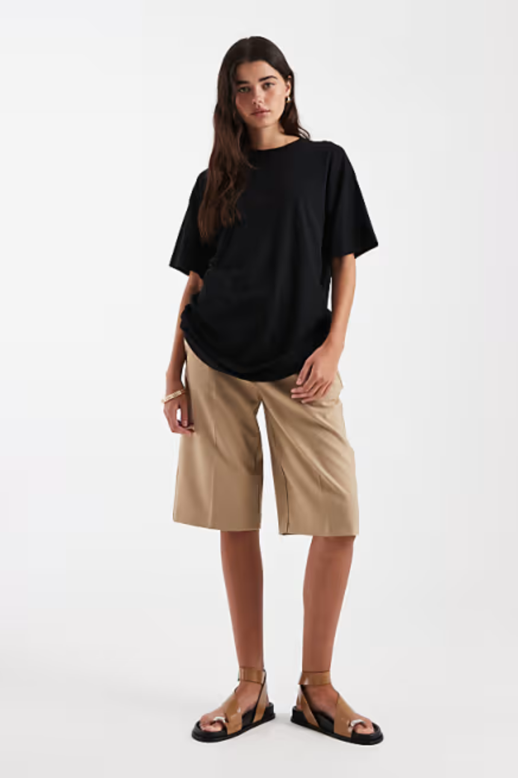 Bisiklet Yaka Oversize Basic T-Shirt Siyah