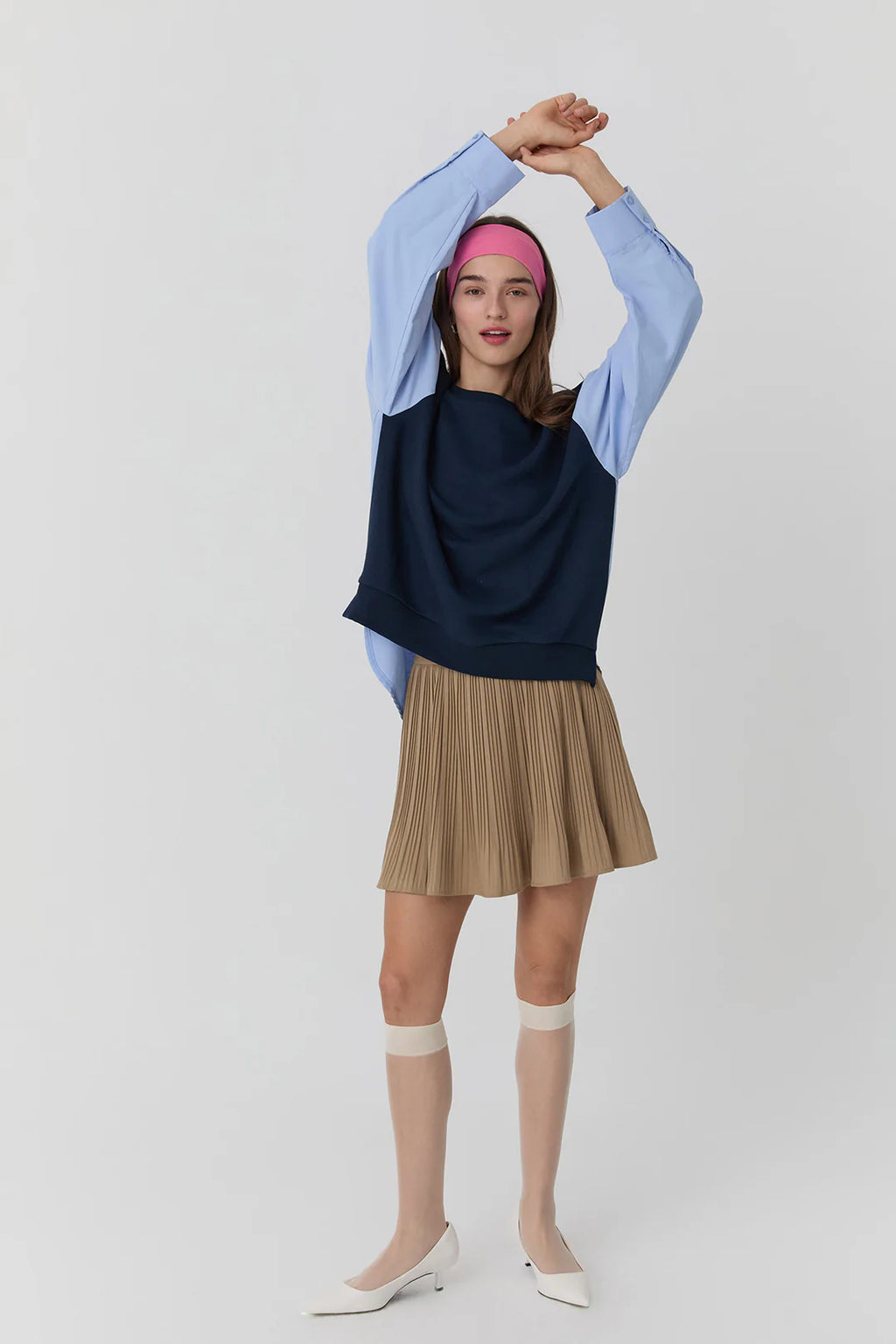 Kadın Gömlek Detaylı Sweatshirt Lacivert