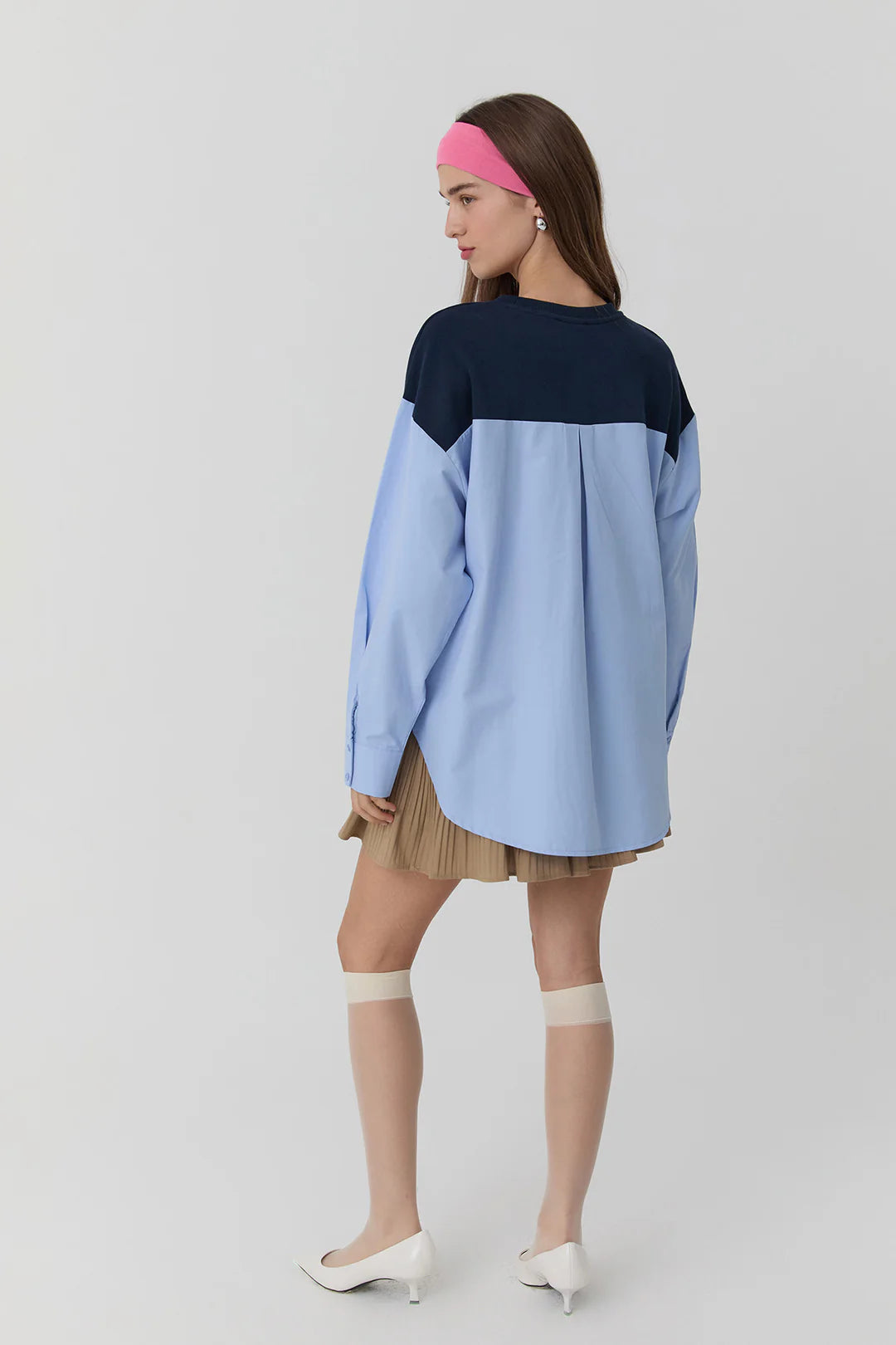 Kadın Gömlek Detaylı Sweatshirt Lacivert