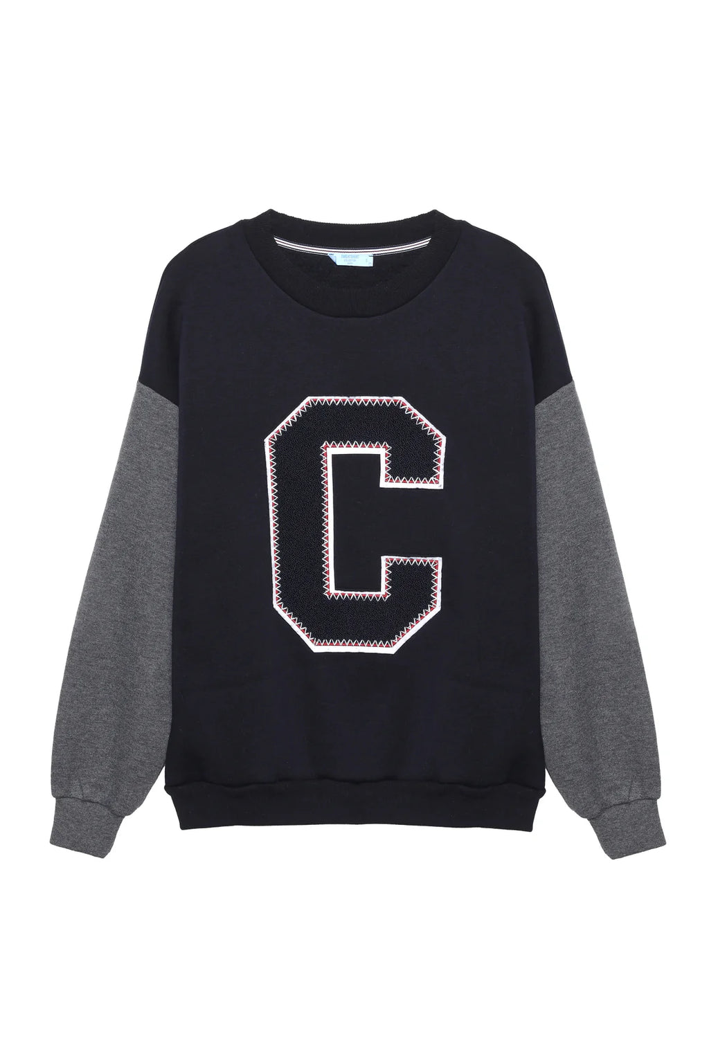 Kadın Keçe Baskı Detaylı Sweatshirt Lacivert