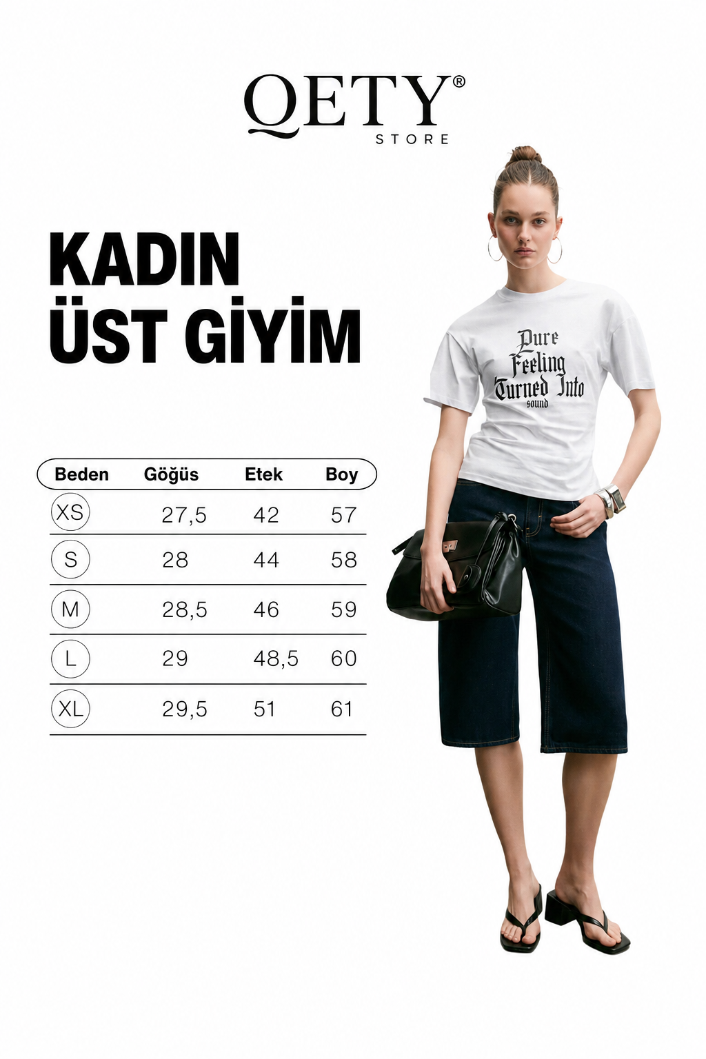 Kadın Yumuşak Kumaşlı %100 Pamuk Baskı Detaylı Beyaz T-Shirt
