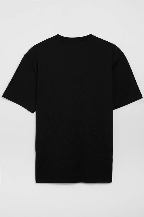 Erkek %100 Organik Pamuklu Kalın Dokulu Comfort Fit Bisiklet Yakalı Siyah T-shirt