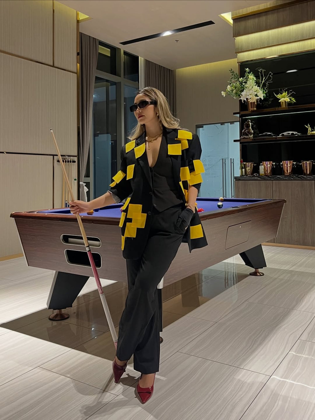 Qety Geometric Contrast Jacket