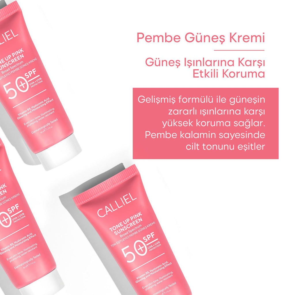Ton Eşitleyici, Aydınlatıcı SPF 50+ Renkli Güneş Kremi Glutatyon, Hyaluronik Asit Etkili 50 ML