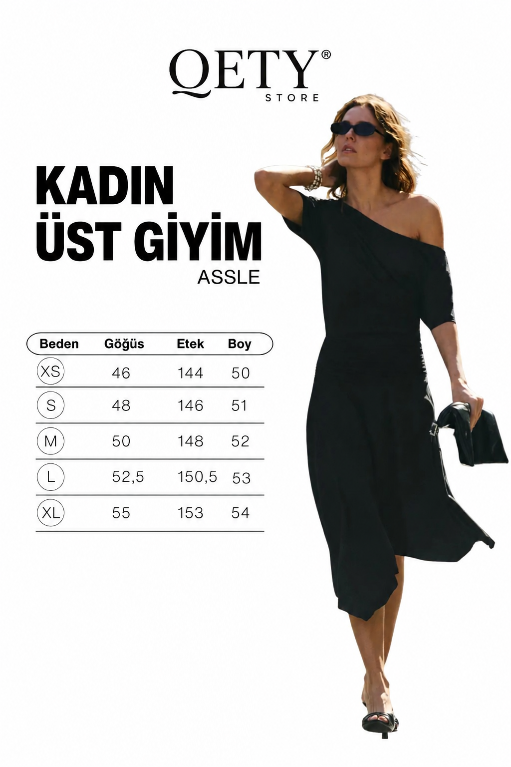 Kadın Yumuşak Ve Esnek Beli Büzgülü Dökümlü Uzun Siyah Elbise - QE7010